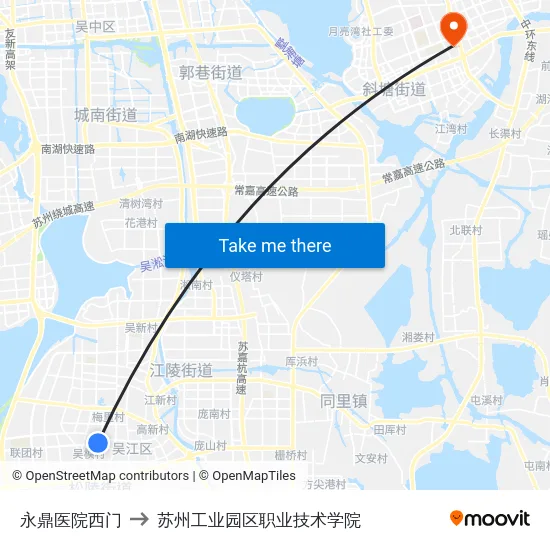 永鼎医院西门 to 苏州工业园区职业技术学院 map