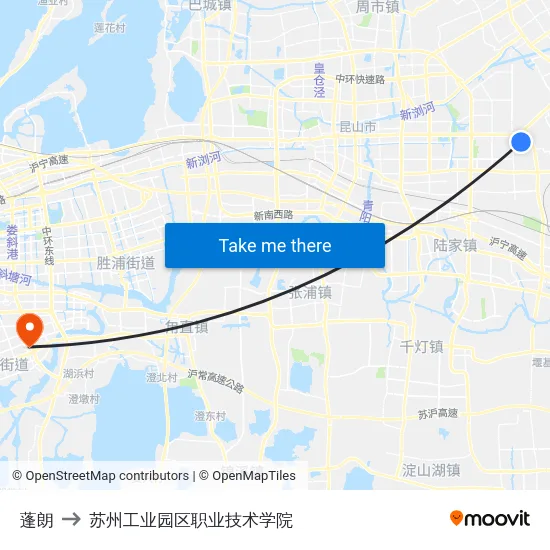 蓬朗 to 苏州工业园区职业技术学院 map