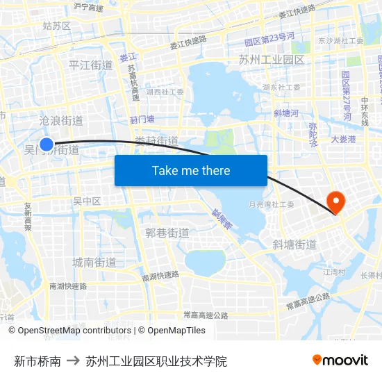新市桥南 to 苏州工业园区职业技术学院 map