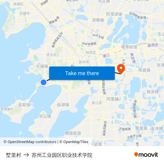 墅里村 to 苏州工业园区职业技术学院 map