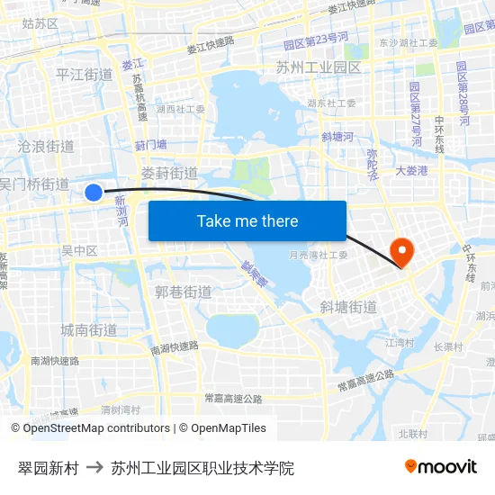 翠园新村 to 苏州工业园区职业技术学院 map