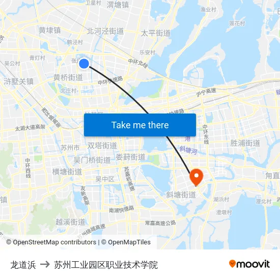 龙道浜 to 苏州工业园区职业技术学院 map