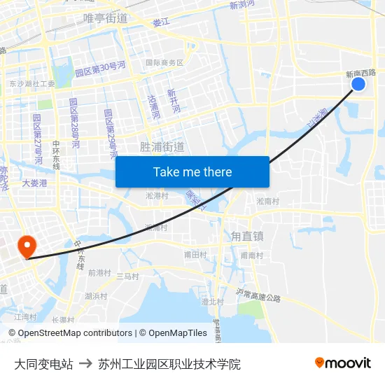大同变电站 to 苏州工业园区职业技术学院 map