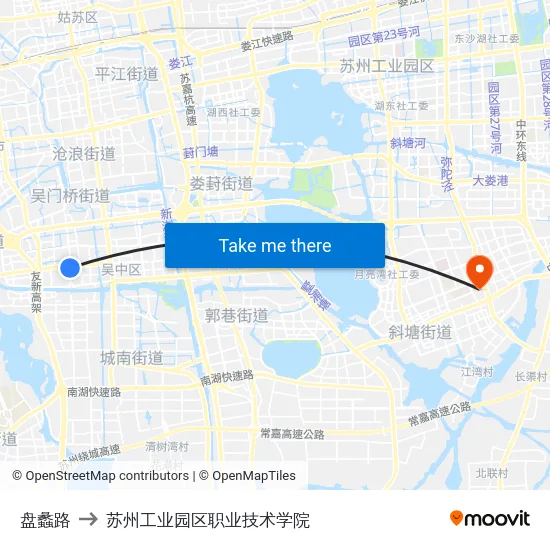 盘蠡路 to 苏州工业园区职业技术学院 map