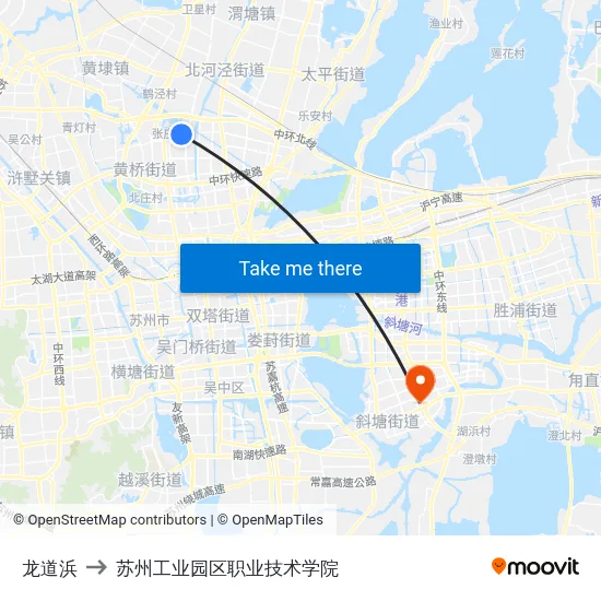 龙道浜 to 苏州工业园区职业技术学院 map