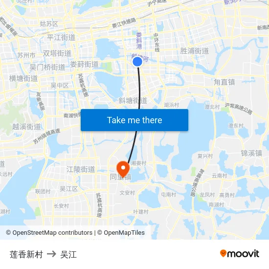 莲香新村 to 吴江 map