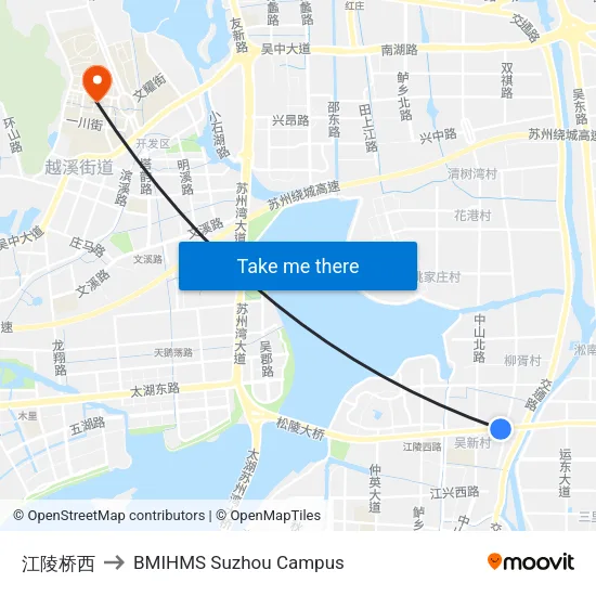 江陵桥西 to BMIHMS Suzhou Campus map