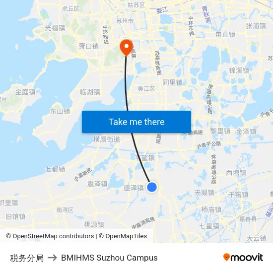 税务分局 to BMIHMS Suzhou Campus map