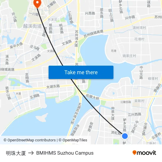 明珠大厦 to BMIHMS Suzhou Campus map