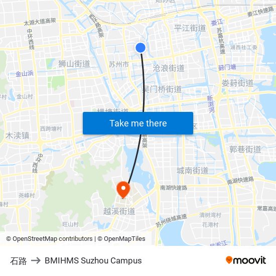 石路 to BMIHMS Suzhou Campus map