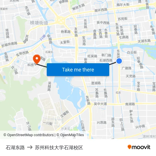 石湖东路 to 苏州科技大学石湖校区 map