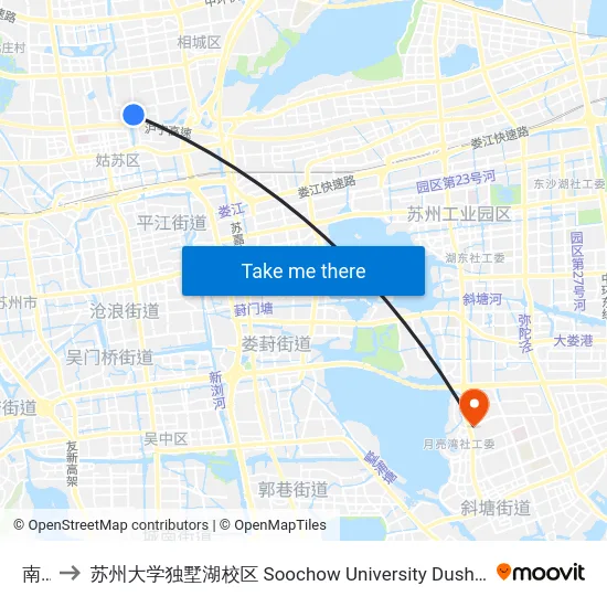 南巷 to 苏州大学独墅湖校区 Soochow University Dushu Lake Campus map