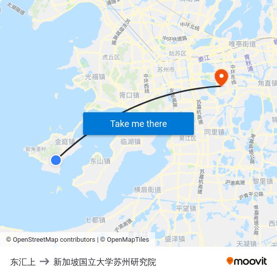 东汇上 to 新加坡国立大学苏州研究院 map