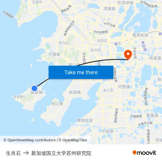 生肖石 to 新加坡国立大学苏州研究院 map