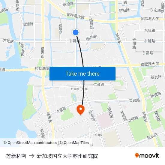 莲新桥南 to 新加坡国立大学苏州研究院 map