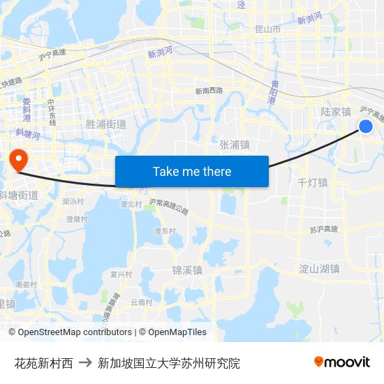 花苑新村西 to 新加坡国立大学苏州研究院 map