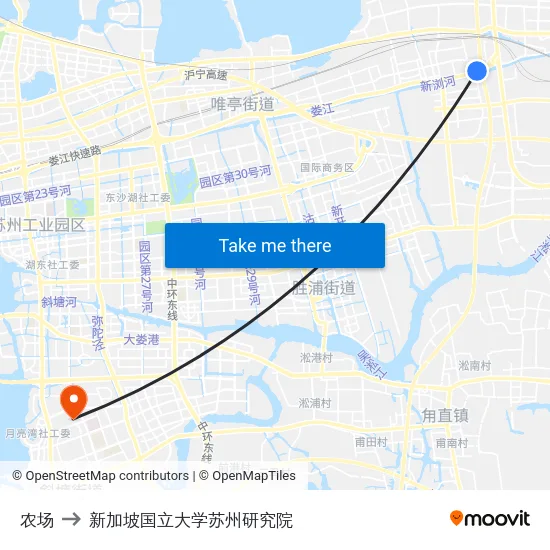 农场 to 新加坡国立大学苏州研究院 map