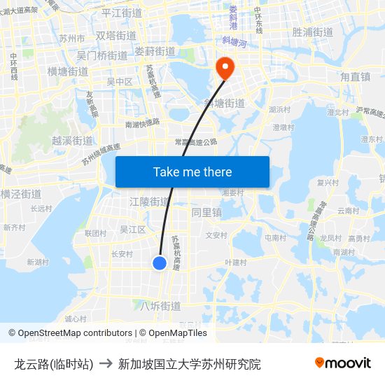 龙云路(临时站) to 新加坡国立大学苏州研究院 map