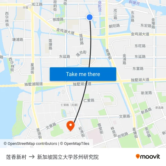 莲香新村 to 新加坡国立大学苏州研究院 map