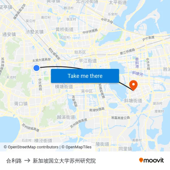 合利路 to 新加坡国立大学苏州研究院 map