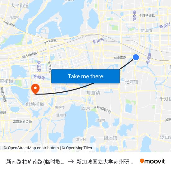 新南路柏庐南路(临时取消) to 新加坡国立大学苏州研究院 map