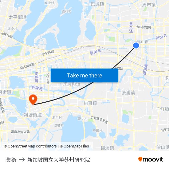 集街 to 新加坡国立大学苏州研究院 map