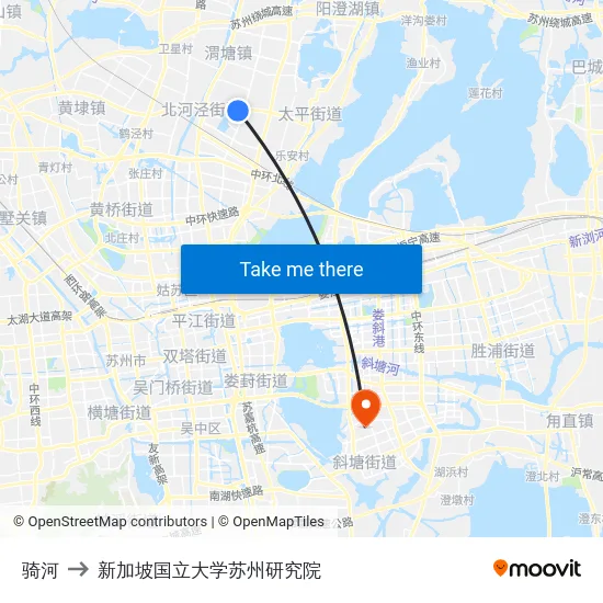 骑河 to 新加坡国立大学苏州研究院 map