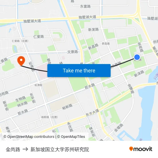 金尚路 to 新加坡国立大学苏州研究院 map
