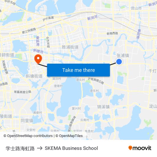 学士路海虹路 to SKEMA Business School map