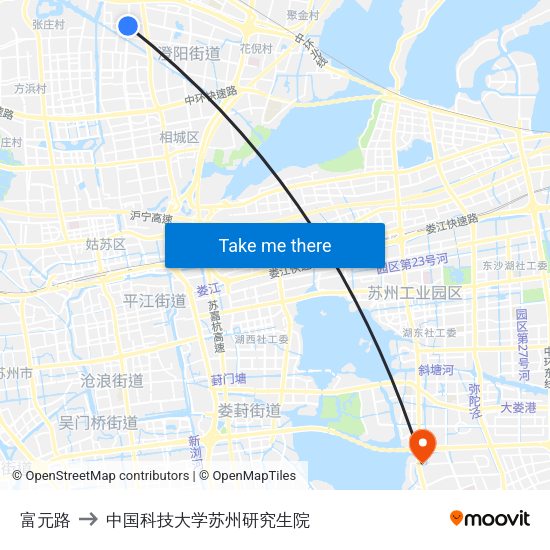 富元路 to 中国科技大学苏州研究生院 map