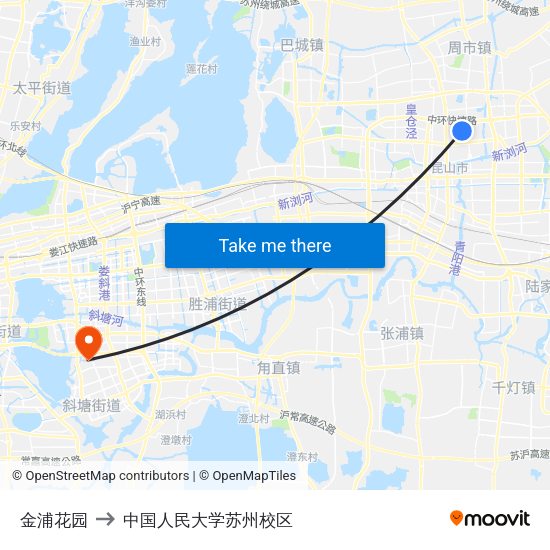 金浦花园 to 中国人民大学苏州校区 map