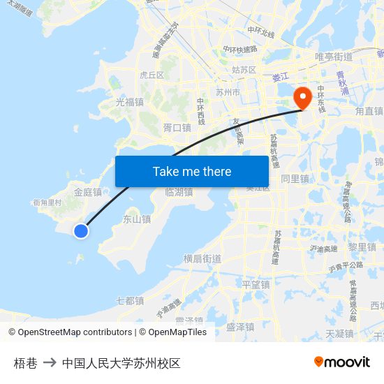 梧巷 to 中国人民大学苏州校区 map