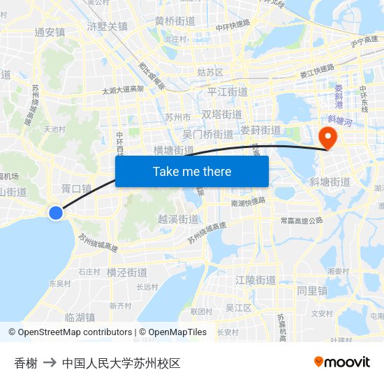 香榭 to 中国人民大学苏州校区 map