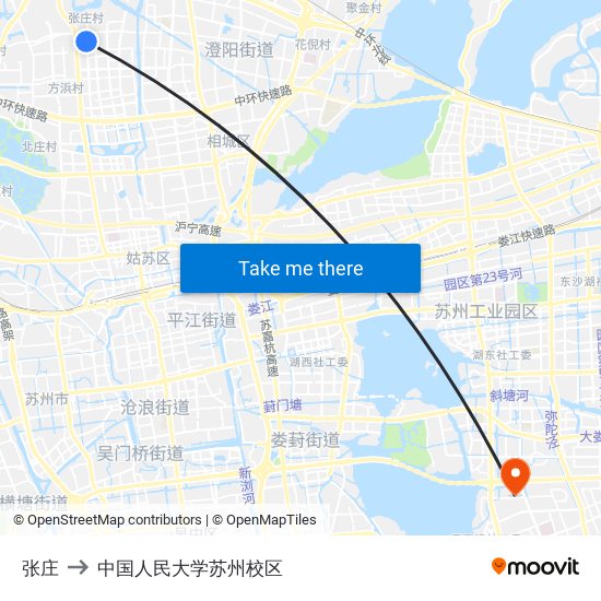 张庄 to 中国人民大学苏州校区 map