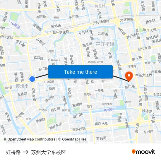 虹桥路 to 苏州大学东校区 map