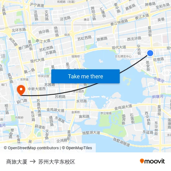 商旅大厦 to 苏州大学东校区 map