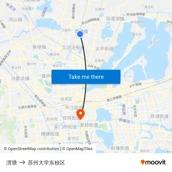 渭塘 to 苏州大学东校区 map