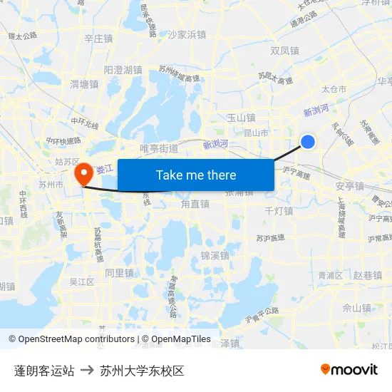 蓬朗客运站 to 苏州大学东校区 map
