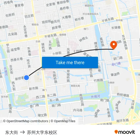 东大街 to 苏州大学东校区 map