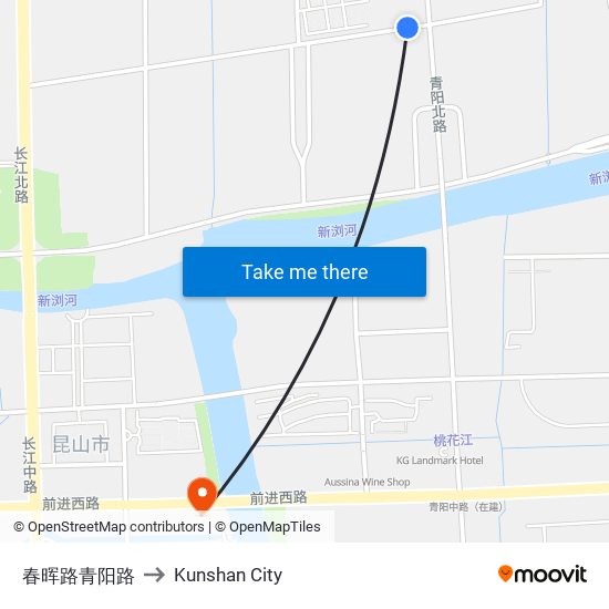 春晖路青阳路 to Kunshan City map