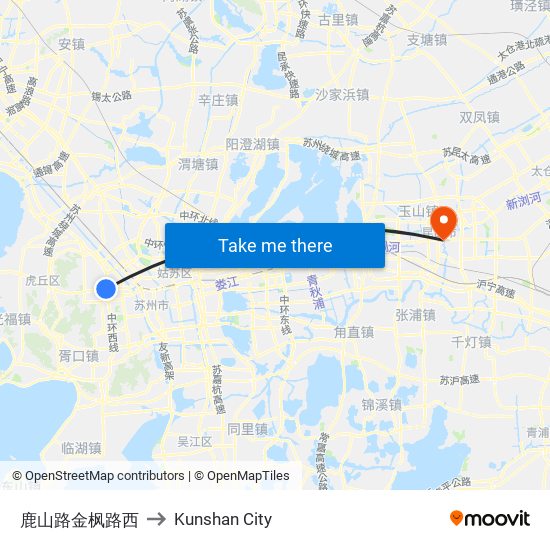 鹿山路金枫路西 to Kunshan City map