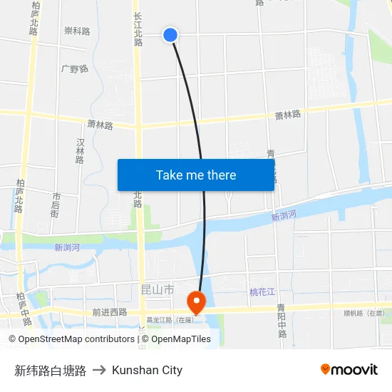 新纬路白塘路 to Kunshan City map