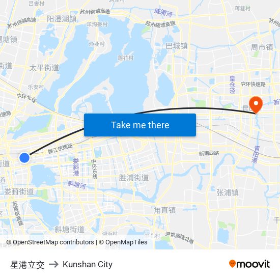 星港立交 to Kunshan City map