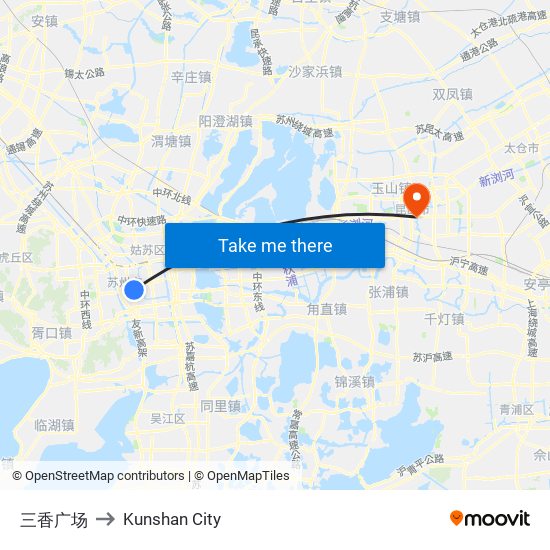 三香广场 to Kunshan City map