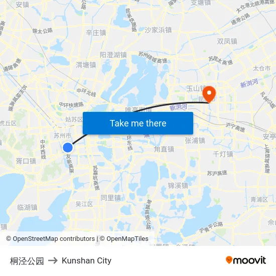 桐泾公园 to Kunshan City map
