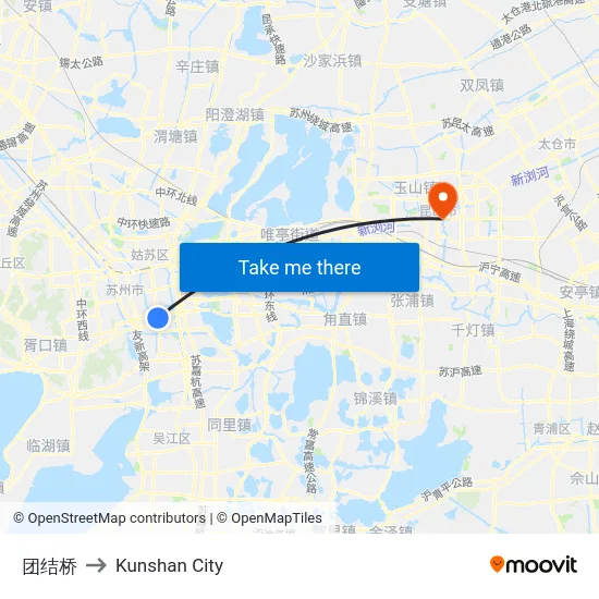 团结桥 to Kunshan City map