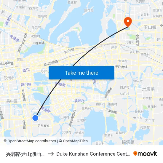 Xingguo Road & Yinshan Lake West Road to Duke Kunshan Conference Center map