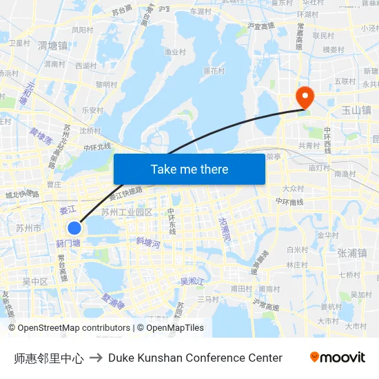 Shihui Community Center to Duke Kunshan Conference Center map