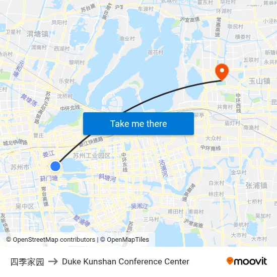 Sijia Courtyard to Duke Kunshan Conference Center map