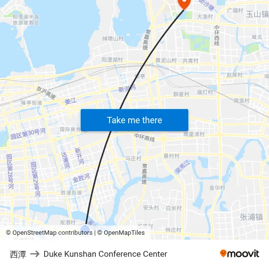 Xi Tan to Duke Kunshan Conference Center map